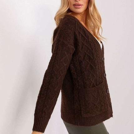 Chic V-Neck Knit Cardigan with Customizable Buttons - Très Elite