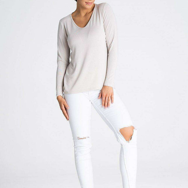 Chic V-Neck Long Sleeve Blouse