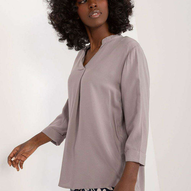 Chic V-Neck Viscose Blouse for Effortless Elegance