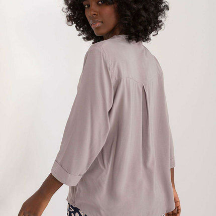Chic V-Neck Viscose Blouse for Effortless Elegance - Très Elite