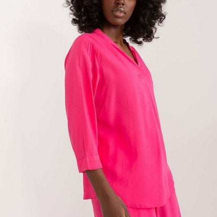 Chic V-Neck Viscose Blouse for Effortless Elegance - Très Elite