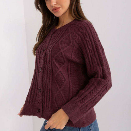 Chic Variegated Knit Cardigan with Button Closure - Très Elite