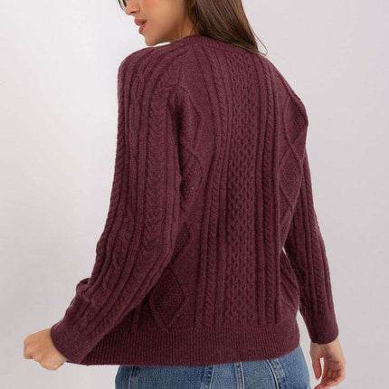 Chic Variegated Knit Cardigan with Button Closure - Très Elite
