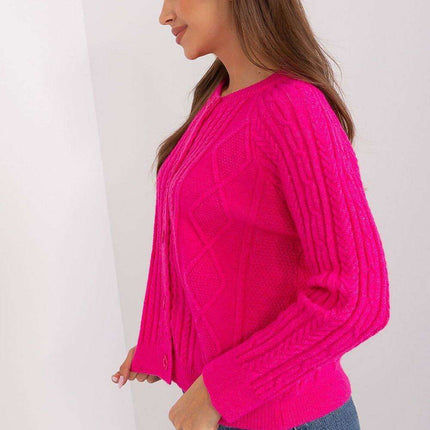 Chic Variegated Knit Cardigan with Button Closure - Très Elite