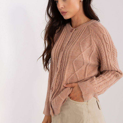Chic Variegated Knit Cardigan with Button Closure - Très Elite