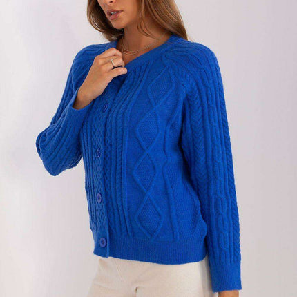 Chic Variegated Knit Cardigan with Button Closure - Très Elite