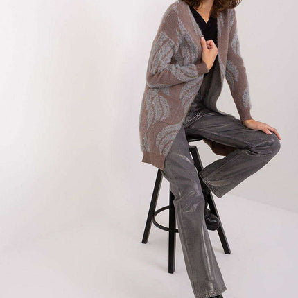 Chic Variegated Long Cardigan with Handy Slip Pockets - Très Elite