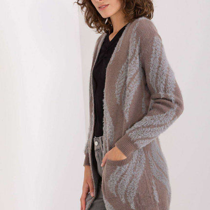 Chic Variegated Long Cardigan with Handy Slip Pockets - Très Elite