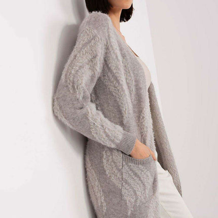 Chic Variegated Long Cardigan with Handy Slip Pockets - Très Elite