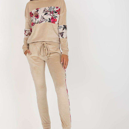 Chic Velour Floral Lounge Set Parisian Blooms Cozy Comfort - Très Elite