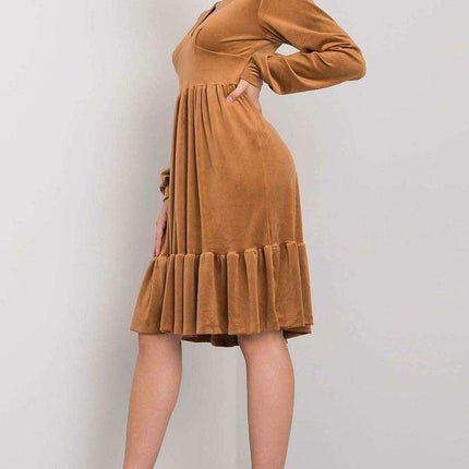 Chic Velour Frill Hem Dress - Très Elite