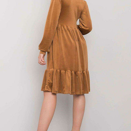 Chic Velour Frill Hem Dress - Très Elite