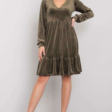 Chic Velour Frill Hem Dress - Très Elite