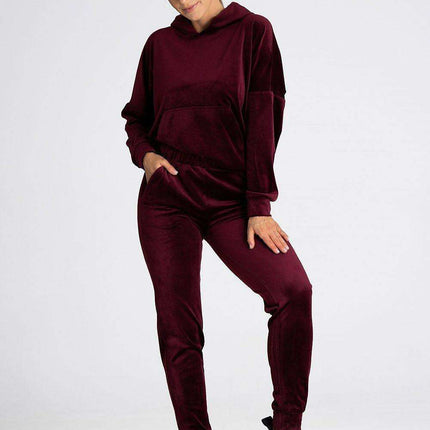 Chic Velour Hooded Sweatshirt with Practical Kangaroo Pocket - Très Elite