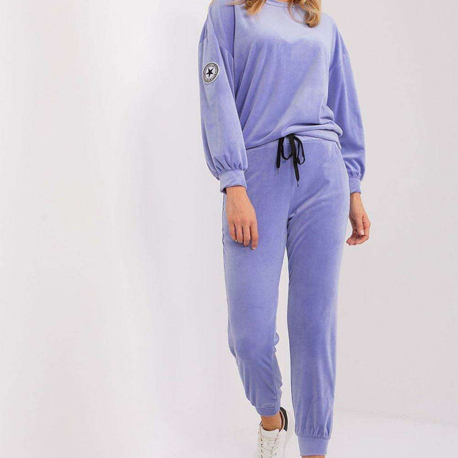 Chic Velour Knit Sweater and Pants Set for Modern Elegance