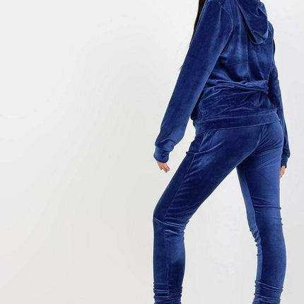 Chic Velour Lounge Set with Zippered Hoodie and Coordinating Trousers - Très Elite