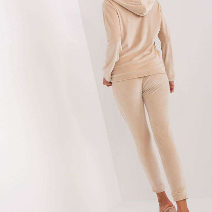 Chic Velour Lounge Set with Zippered Hoodie and Coordinating Trousers - Très Elite