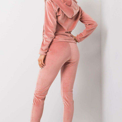 Chic Velour Lounge Set with Zippered Hoodie and Coordinating Trousers - Très Elite