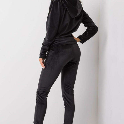 Chic Velour Lounge Set with Zippered Hoodie and Coordinating Trousers - Très Elite