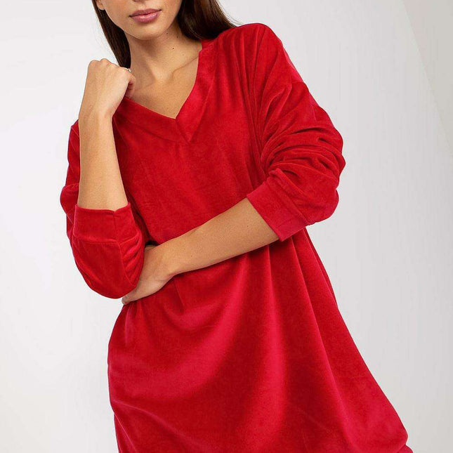 Chic Velvet Heart Neckline Day Dress Rue Paris Elegance