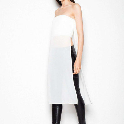 Chic Venaton Strapless Chiffon Top - Très Elite