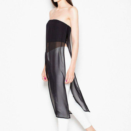 Chic Venaton Strapless Chiffon Top - Très Elite