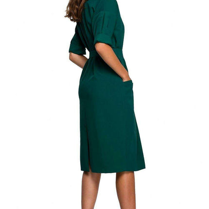 Chic Versatile Dress with Functional Pockets and Adjustable Waist Belt - Très Elite