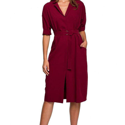 Chic Versatile Dress with Functional Pockets and Adjustable Waist Belt - Très Elite