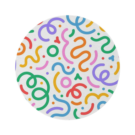 Chic Vibrant Chenille Circle Rug - Stylish Home Accent - 60x60 Inch