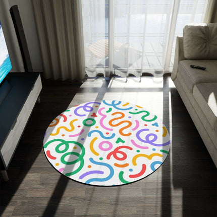 Chic Vibrant Chenille Circle Rug - Stylish Home Accent - 60x60 Inch