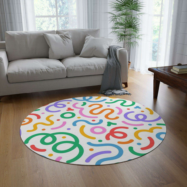 Chic Vibrant Chenille Circle Rug - Stylish Home Accent - 60x60 Inch