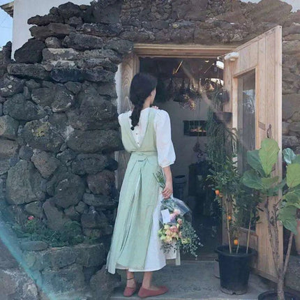 Chic Vintage French Cotton Linen Kitchen Apron - Très Elite