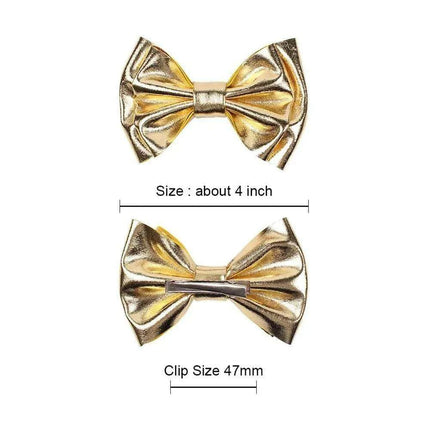 Chic Vintage Gold Hair Bows Collection - Stylish Accessories for Trendy Kids
