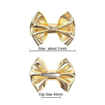 Chic Vintage Gold Hair Bows Collection - Stylish Accessories for Trendy Kids