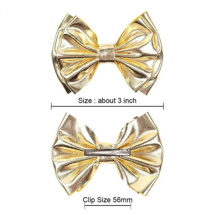 Chic Vintage Gold Hair Bows Collection - Stylish Accessories for Trendy Kids