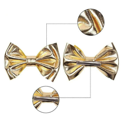 Chic Vintage Gold Hair Bows Collection - Stylish Accessories for Trendy Kids