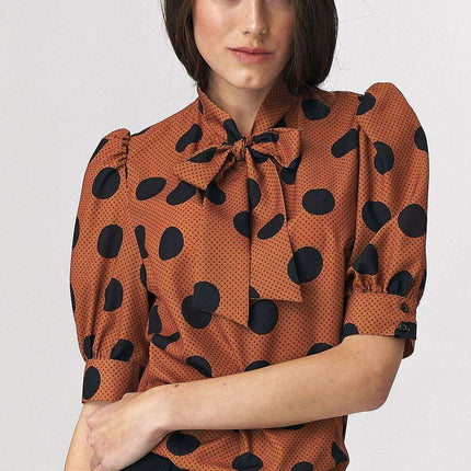 Chic Viscose Blouse With Elbow Sleeves And Stylish Neckline - Très Elite