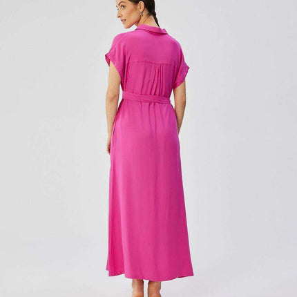 Chic Viscose Collared Maxi Dress - Très Elite