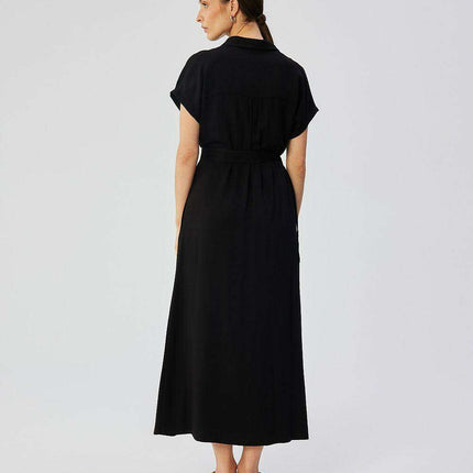 Chic Viscose Collared Maxi Dress - Très Elite