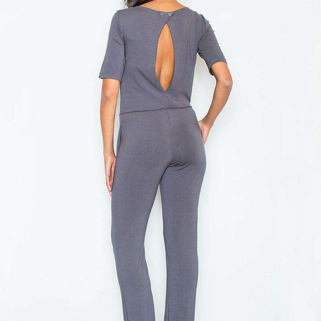 Chic Viscose Jumpsuit with Stylish Back Design