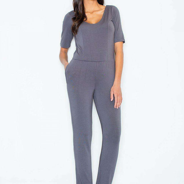 Chic Viscose Jumpsuit with Stylish Back Design