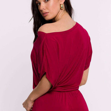 Chic Viscose Knit Blouse with Pleated Detailing - Très Elite