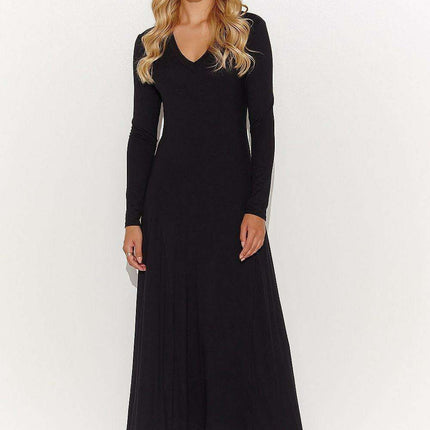 Chic Viscose Maxi Dress with Eye-Catching Tinsel Accents