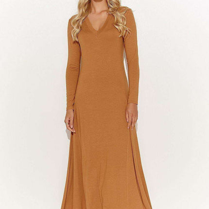 Chic Viscose Maxi Dress with Eye-Catching Tinsel Accents