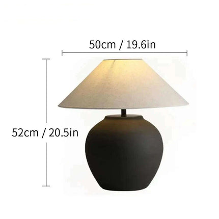 Chic Wabi Sabi Ceramic Table Lamp - Customizable Brightness & Color for Elegant Spaces..