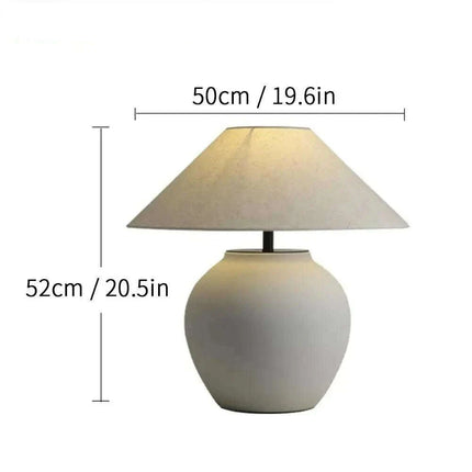 Chic Wabi Sabi Ceramic Table Lamp - Customizable Brightness & Color for Elegant Spaces..