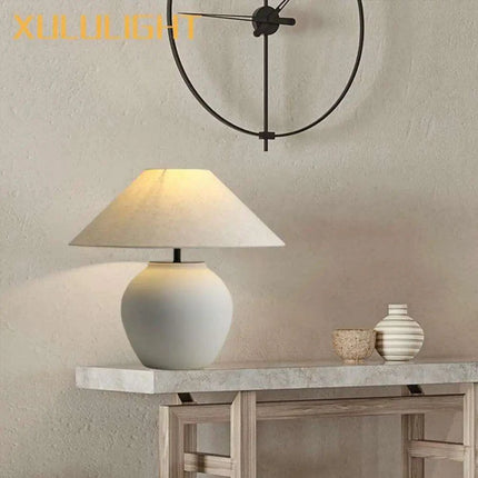 Chic Wabi Sabi Ceramic Table Lamp - Customizable Brightness & Color for Elegant Spaces - Très Elite