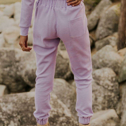 Chic Waffle Knit Lounge Ensemble for Ultimate Comfort - Très Elite