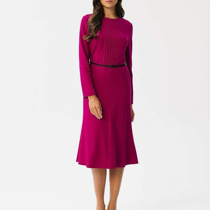 Chic Waist-Defined Midi Dress