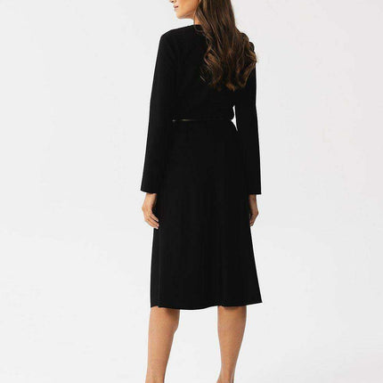 Chic Waist-Defined Midi Dress - Très Elite